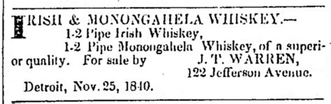 Michigan S Past On Twitter Ad For 1 2 Pipes Of Irish And Monongahela