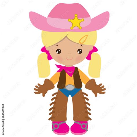 Cowgirl Vector Cartoon Illustration Stock Vector Adobe Stock