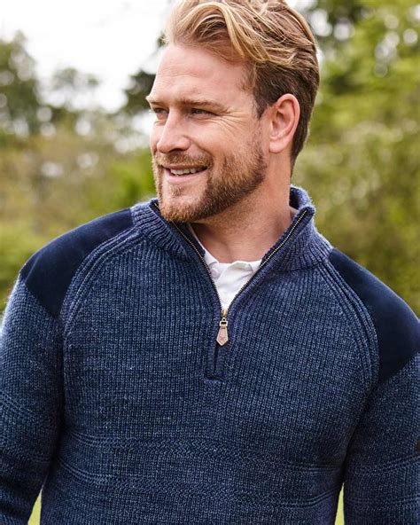 Denim Marl 100 Pure Wool Hill Walker Jumper WoolOvers AU