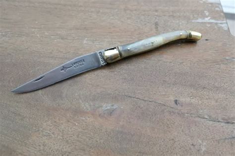 ANCIEN COUTEAU LAGUIOLE G David l Arbalète Lame carbone Old Knife