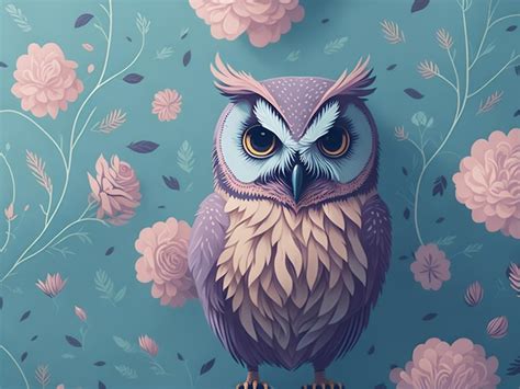 Premium Ai Image Owl Abstract Wallpaper Soft Background With Cute