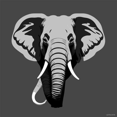 Premium Vector | Elephant face silhouette cartoon vector