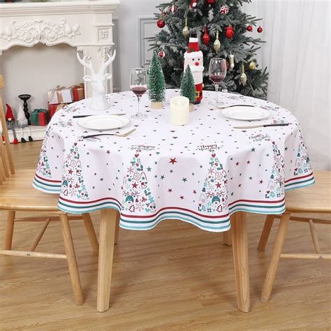 Round Christmas Tablecloth Xmas Table Cloth For Table Decoration