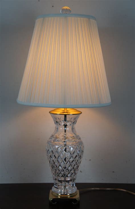 Vintage Wedgwood Waterford Crystal Glandore Crescent Brass Table Lamp At 1stdibs Crescent