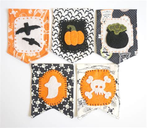 Fabric Halloween Banner Tutorial and Free Pattern - The Polka Dot Chair