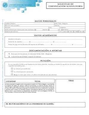 Completable En línea Solicitud de certificaci n sustitutoria