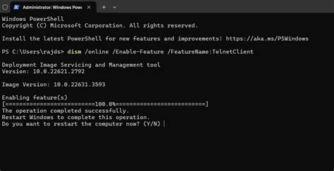 Cómo instalar el cliente Telnet en Windows 11 mediante PowerShell