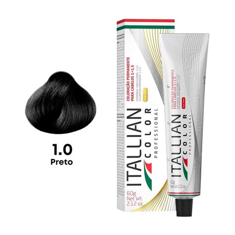 Coloração Permanente Para Cabelo Profissional Itallian Color 1 0 Preto