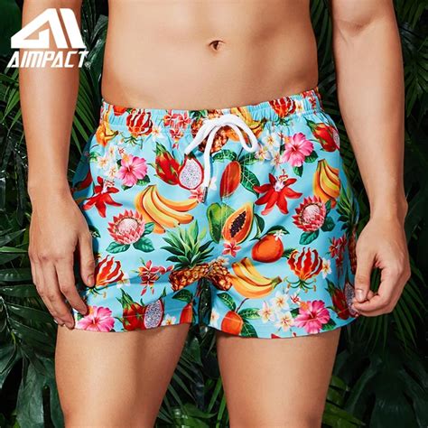 Mens Swim Trunks 5 Board Shorts Tropical Plants Leaves Printed Quick Dry Beach Shorts With