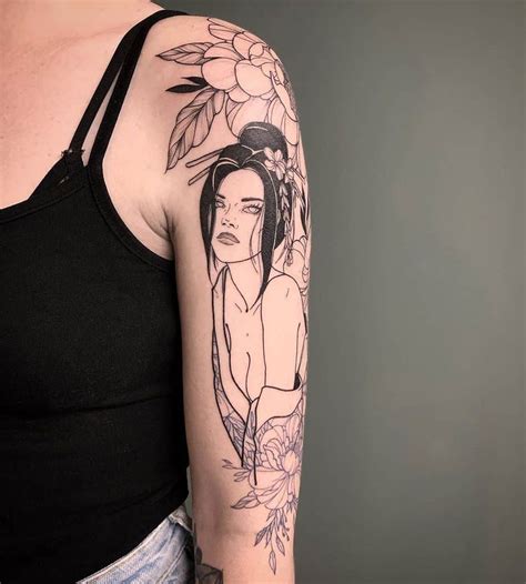 Get 32 Japanese Geisha Sleeve Tattoo Designs