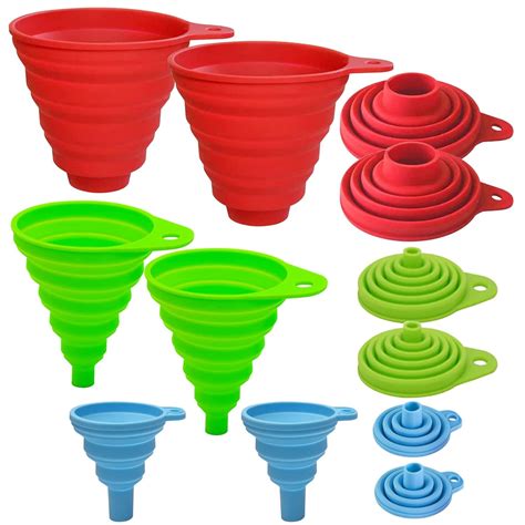 6pcs Kitchen Funnel Set Funnels For Filling Bottles Food Grade Silicone Funnel