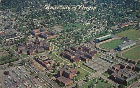 Aerial View of University of Oregon Eugene, OR Postcard