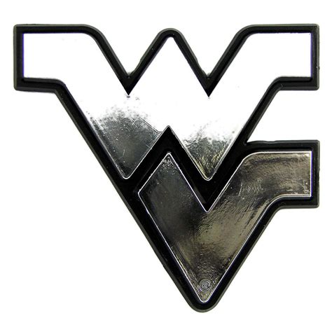 325” Ncaa West Virginia University Molded Chrome Emblem Exterior Auto