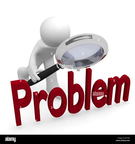 man   magnifying glass searching  problem stock photo alamy