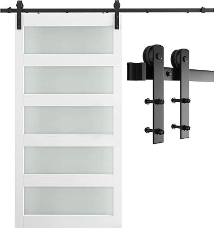 Amazon Smartstandard X Inch Glass Barn Door With Ft Black