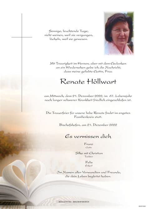 Renate Höllwart Bestattung Bischofshofen