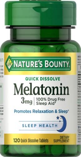 Nature S Bounty Melatonin Sleep Aid Quick Dissolve Tablets 3 Mg 120