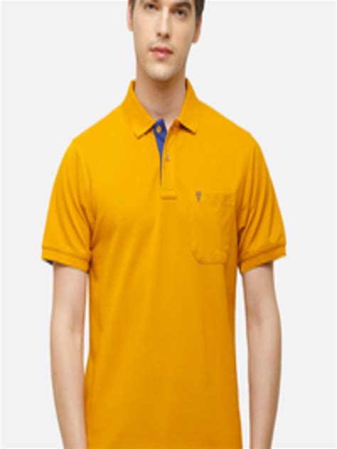 Buy Classic Polo Men Yellow Solid Polo Collar T Shirt Tshirts For Men 10795104 Myntra