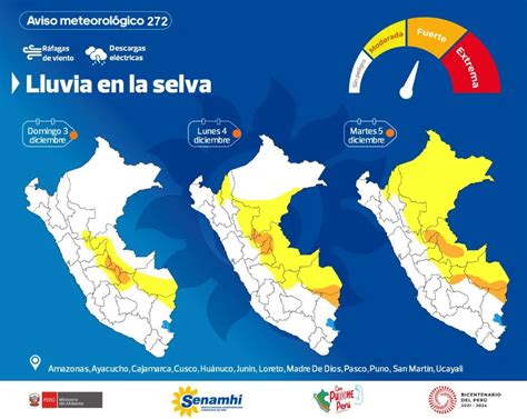 Senamhi anuncia lluvias en la selva con descargas eléctricas en qué