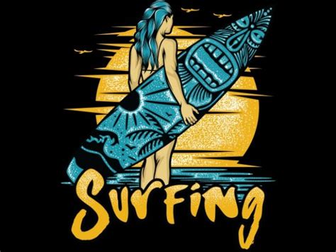 Surfing Tshirt Design Vector Buy T Shirt Designs