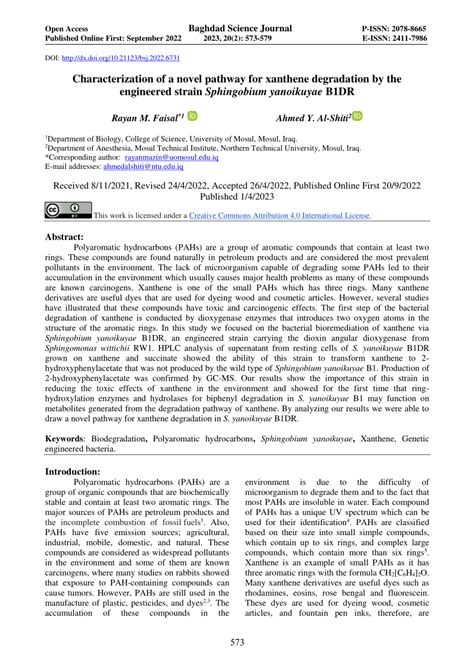 PDF Characterization Of A Novel Pathway For Xanthene Degradation By