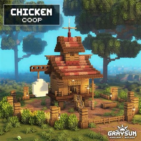 Minecraft Chicken Coop Minecraft Farm Minecraft Buildings Minecraft