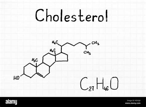 Chemical Formula Of Cholesterol Close Up Stock Photo Alamy