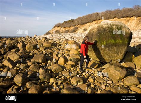 A Large Boulder At The Beach At The Center Hill Preserve In Plymouth