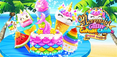 Mermaid Glitter Cupcake Chef Ice Cream Cone Game Au