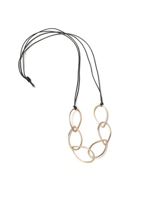 Emily necklace - long bronze chain link necklace - megan auman