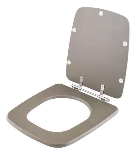 Asiento Para Inodoro Pontto Lavabo Oval Boss De MDF Lacado Gris