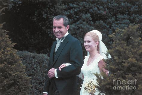 Richard Nixon Escorting Daughter Tricia By Bettmann