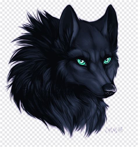 Black Wolf Illustration Dog Arctic Wolf Drawing Anime Wolf Blue