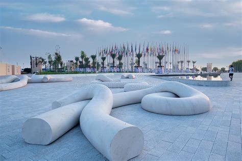 Flag Plaza Mia Park Doha Qatar Editorial Stock Image Image Of