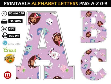 Gabbys Dollhouse Alphabet Letters Png 2 MR ALPHABETS Lettering