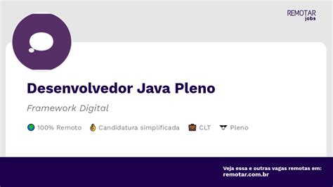 Desenvolvedor Java Pleno Vagas Remotas