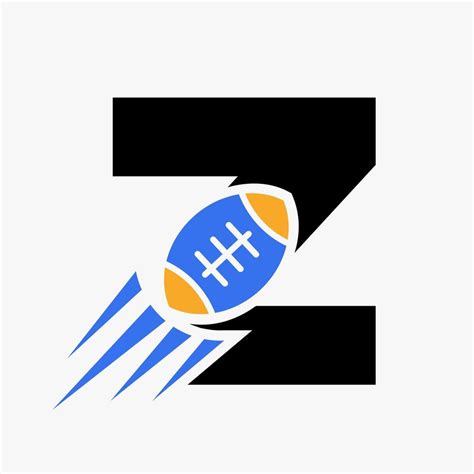 concept de logo de rugby lettre z avec icône de ballon de rugby en