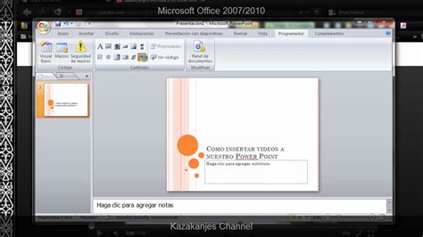 Como Insertar Video Al Power Point 2007 2010 Youtube