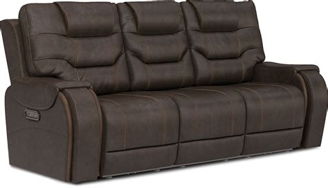 Laredo Springs Brown Dual Power Reclining Sofa