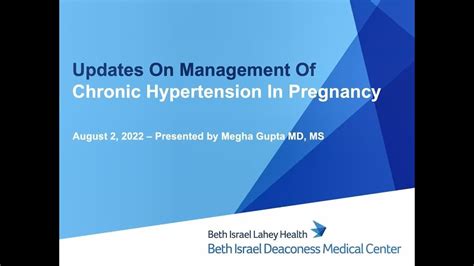 Management Of Chronic Hypertension In Pregnancy Youtube