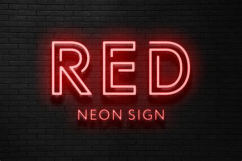 Premium Psd Red Neon Text Effect