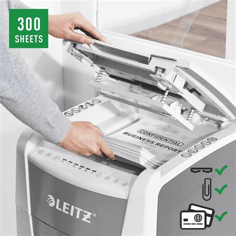 Leitz IQ Autofeed Office 300 Automatic Cross Cut Paper Shredder P4 60L