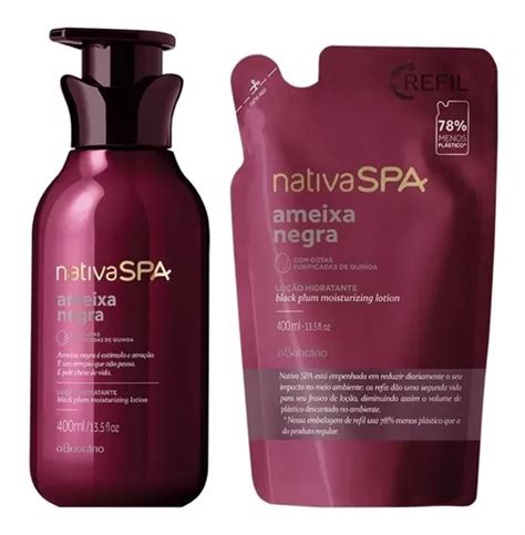 Combo Nativa Spa Ameixa Negra Loção Hidratante 400ml Refil