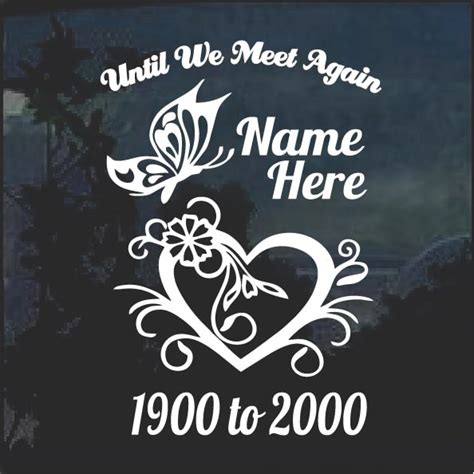 In Memory Decal Butterfly Heart Made In Usa