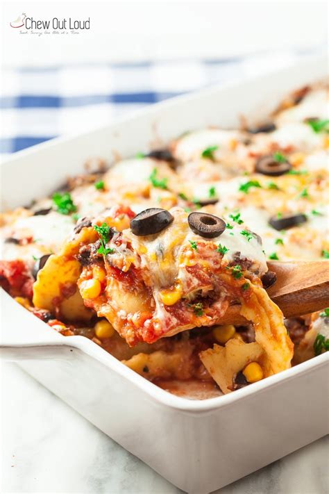 Mexican Style Cheesy Ravioli Bake Chew Out Loud