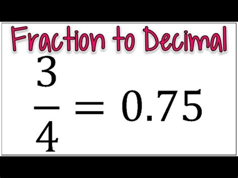 How To Convert A Fraction To A Decimal Without A Calculator Youtube