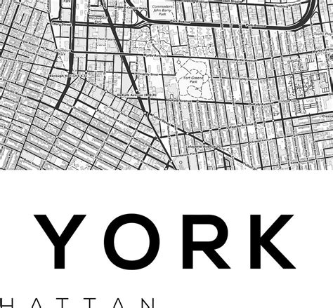 New York Map Print Printable Wall Art Nyc Map Manhattan Map Etsy