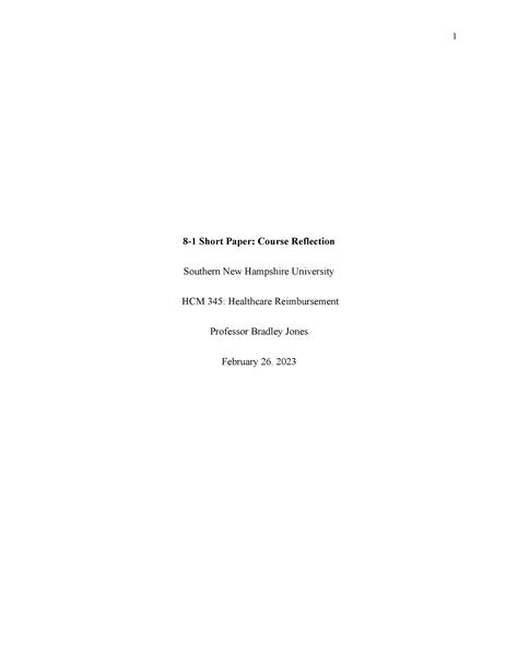 HCM 345 8 1 Short Paper Garduno Demetria 8 1 Short Paper Course