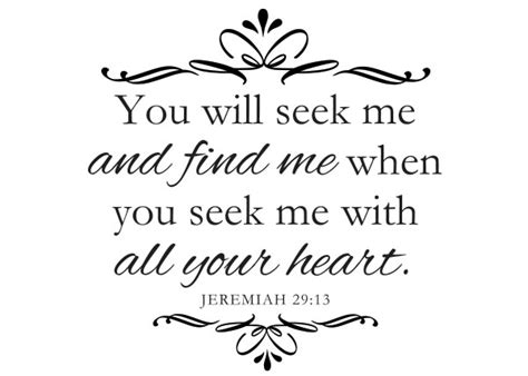 You Will Seek Me and Find Me Vinyl Wall Statement - Jeremiah 29:13, Vinyl, SCR360