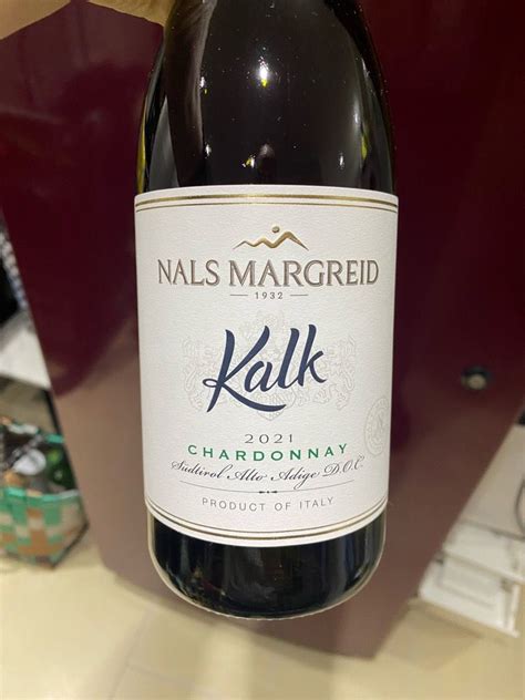 Kellerei Nals Margreid Chardonnay Alto Adige S Dtirol Kalk